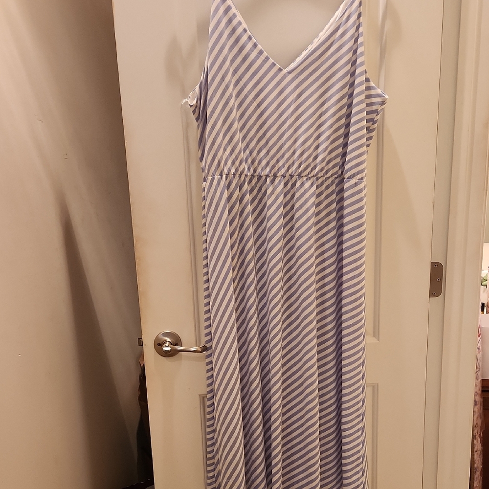 H&M Blue and Cream Striped Dress